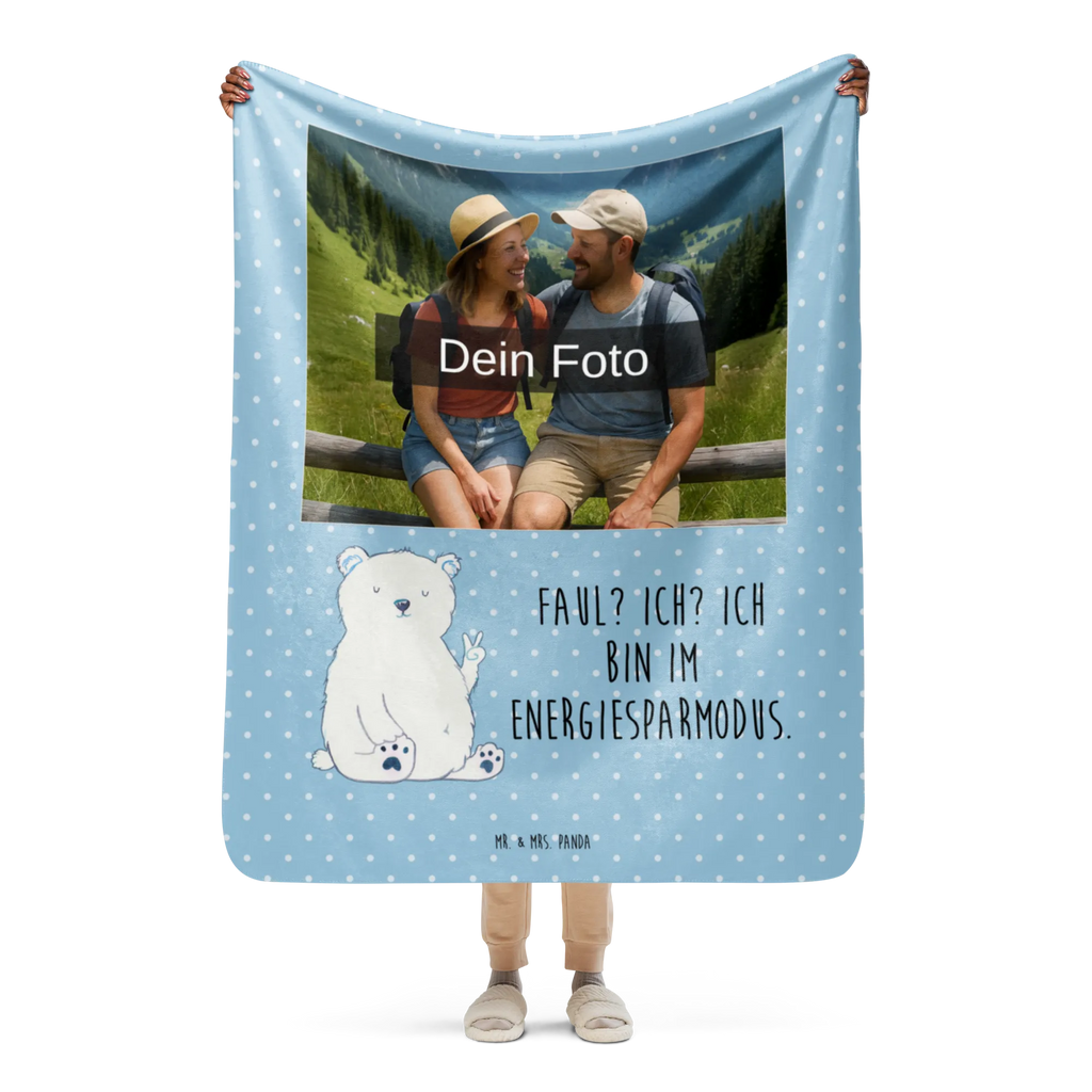 Sherpa Photo Cuddle Blanket Icebear Lazy Foto Kuscheldecke, Bär, Teddy, Teddybär, Relaxen, Büro, Faul, Eisbär, Arbeitsplatz, Homeoffice, Arbeit, Bürojob, Nordpol, Entspannen