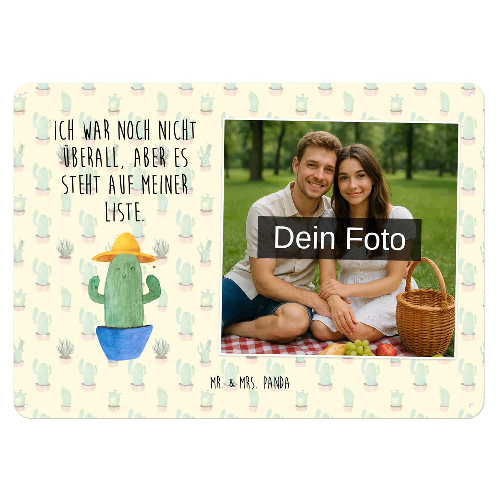 Personalized Photo Metal Sign cactus cap cactus, cactuses, plants, cactus plant, small green cactus, gift idea, city trip, world trip, motivation, globetrotter, slogan, cactus love, travel diary, travel