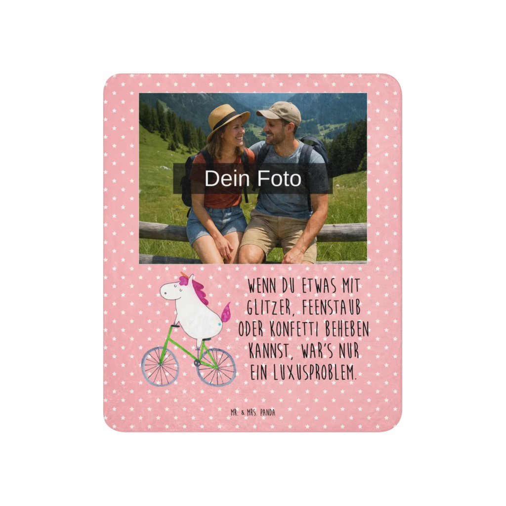 Sherpa Photo Cuddle Blanket unicorn cyclist Foto Kuscheldecke, Einhorn, Einhörner, Einhorn Deko, Unicorn, Liebeskummer, Luxusproblem, Rad, Radfahrer, Kummer, Bike, Feenstaub, Konfetti, Radfahren