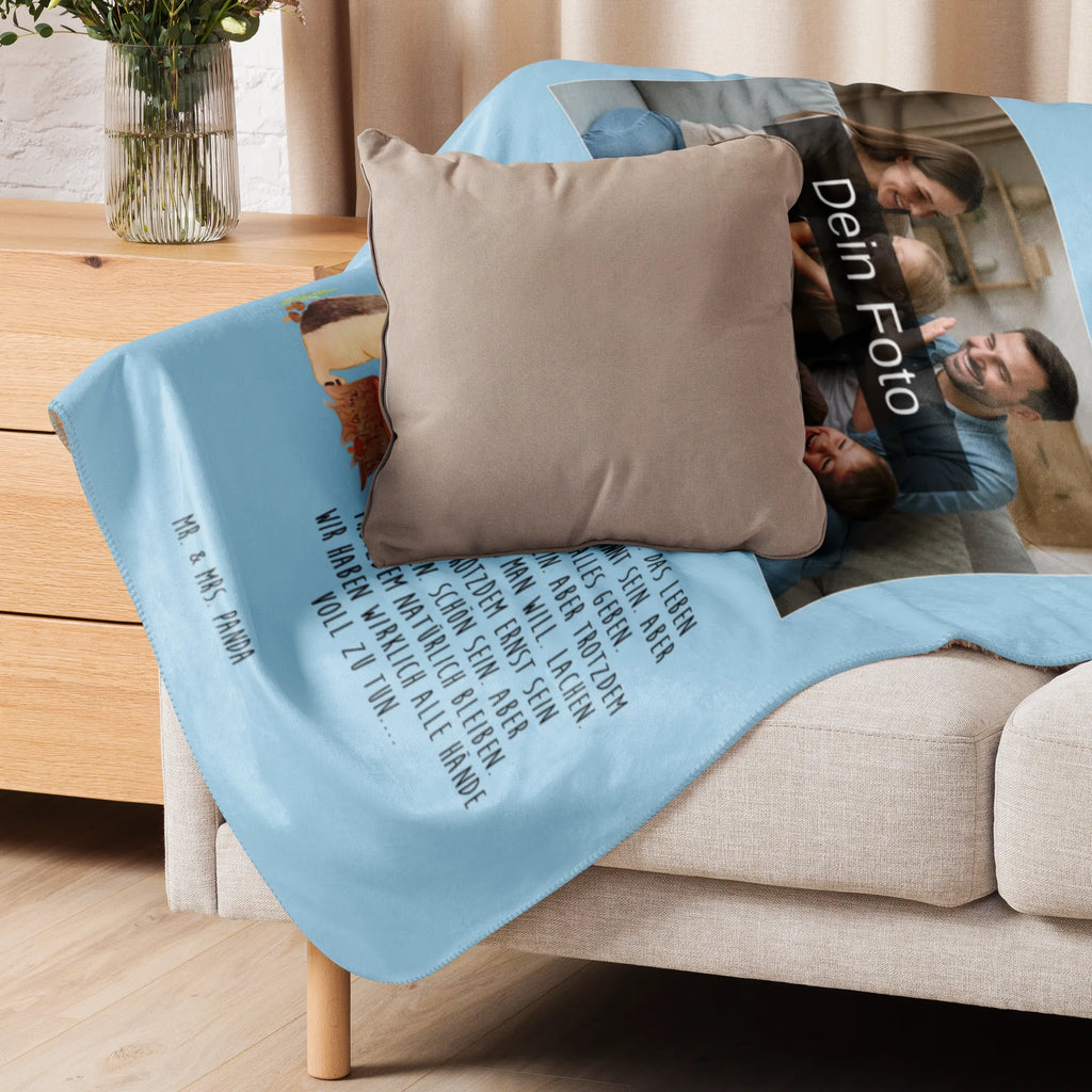 Sherpa Photo Cuddle Blanket Hedgehog feather headdress Foto Kuscheldecke, Waldtiere, Tiere, Igel, Indianer, Camping, Lagerfeuer, Abenteuer