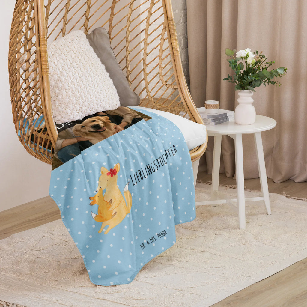 Sherpa Photo Cuddle Blanket Fox mummy Foto Kuscheldecke, Familie, Vatertag, Muttertag, Bruder, Schwester, Mama, Papa, Oma, Opa, Beste Tochter, Lieblingstochter, Mutter, Geschenk, Tochter