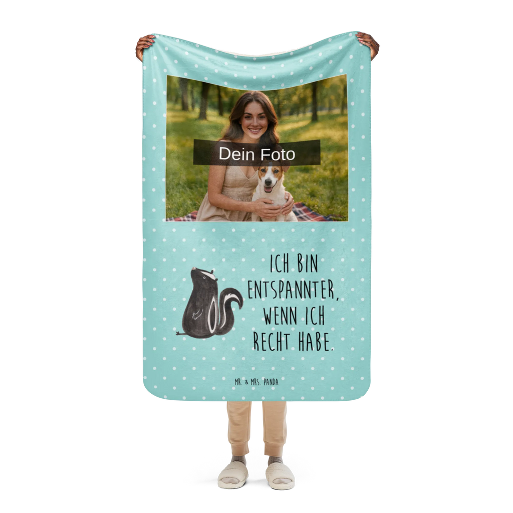 Sherpa Photo Cuddle Blanket skunk Sit Foto Kuscheldecke, Stinktier, Skunk, Recht, Wildtier, Raubtier, Besserwisser, Stinki, Büro, Stinker, Spruch