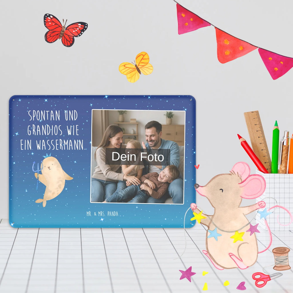 Personalized Photo Metal Sign Star sign Aquarius constellations, birthdays, astrology, zodiac, date of birth, month of birth, sea gift, merman, gift january, birthday february, aquarius gift, nix, gift february, birthday january, aquarius zodiac sign