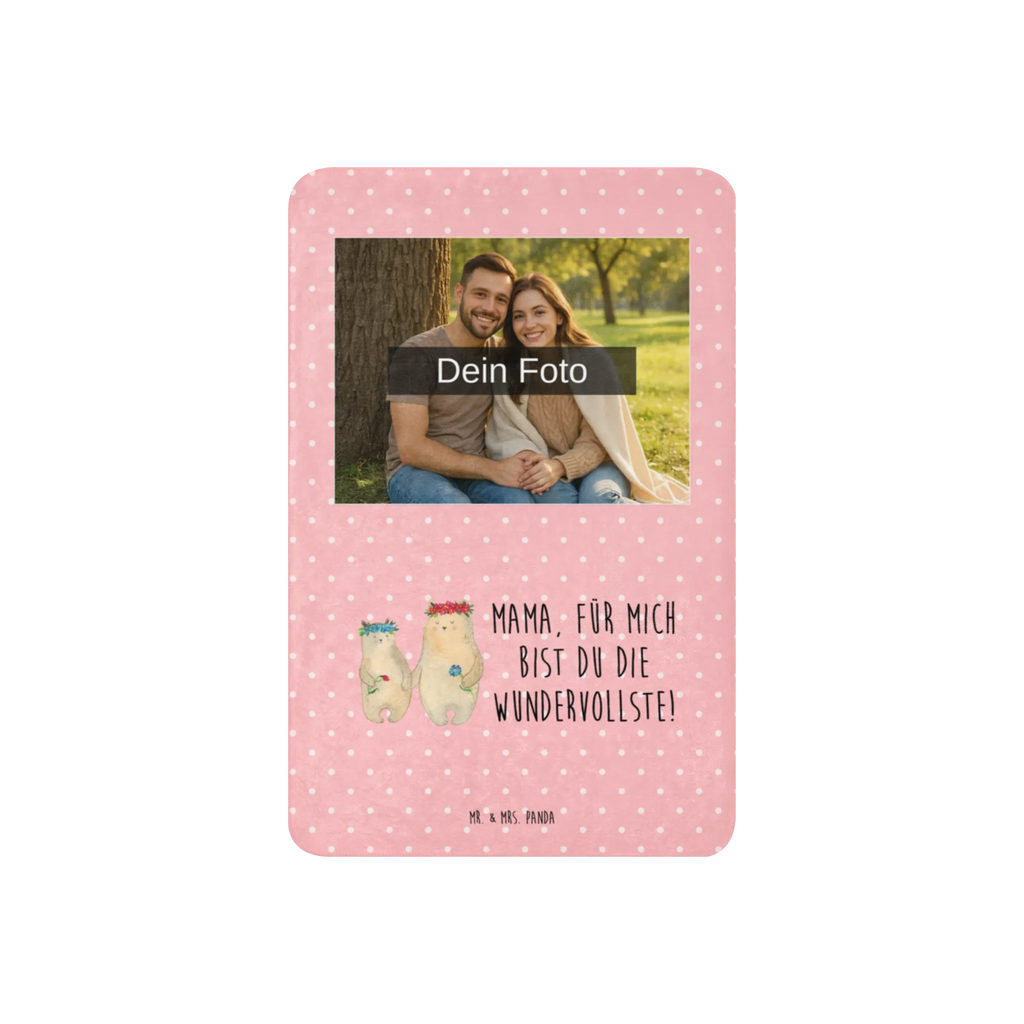 Sherpa Photo Cuddle Blanket Bears with flower crown Foto Kuscheldecke, Familie, Vatertag, Muttertag, Bruder, Schwester, Mama, Papa, Oma, Opa, Bären, Tochter, Vorbild, Kind, Kinder, weltbeste Mama, Mami, Bär, Geschenk Mama. Muttertag, Lieblingsmama, Mutter, Lieblingsmensch, Family, Mutti, beste Mutter, Töchter