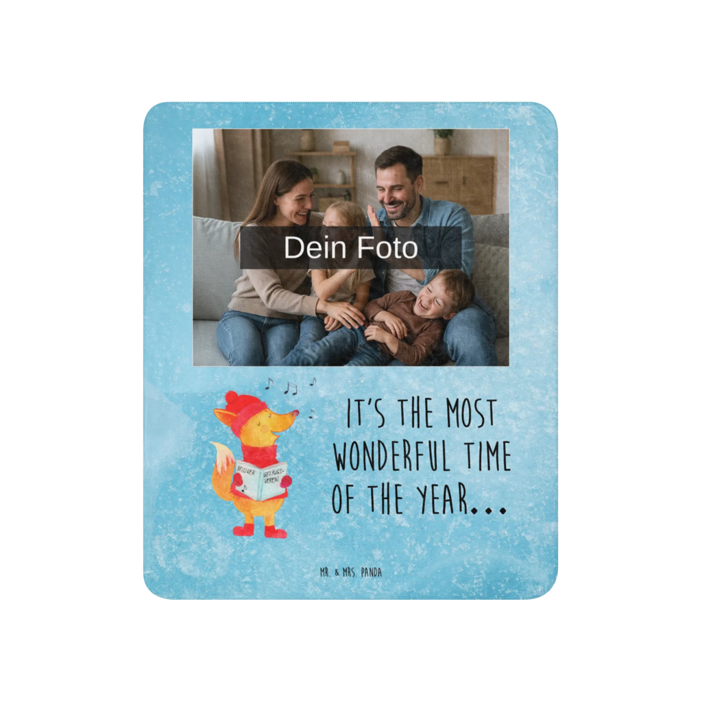 Sherpa Photo Cuddle Blanket Fox Singer Winter, Christmas, Christmas time, snow