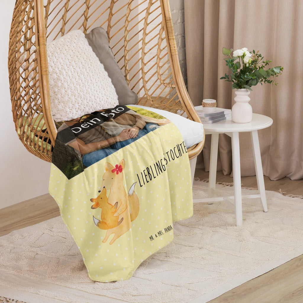 Sherpa Photo Cuddle Blanket Fox mummy Foto Kuscheldecke, Familie, Vatertag, Muttertag, Bruder, Schwester, Mama, Papa, Oma, Opa, Beste Tochter, Lieblingstochter, Mutter, Geschenk, Tochter