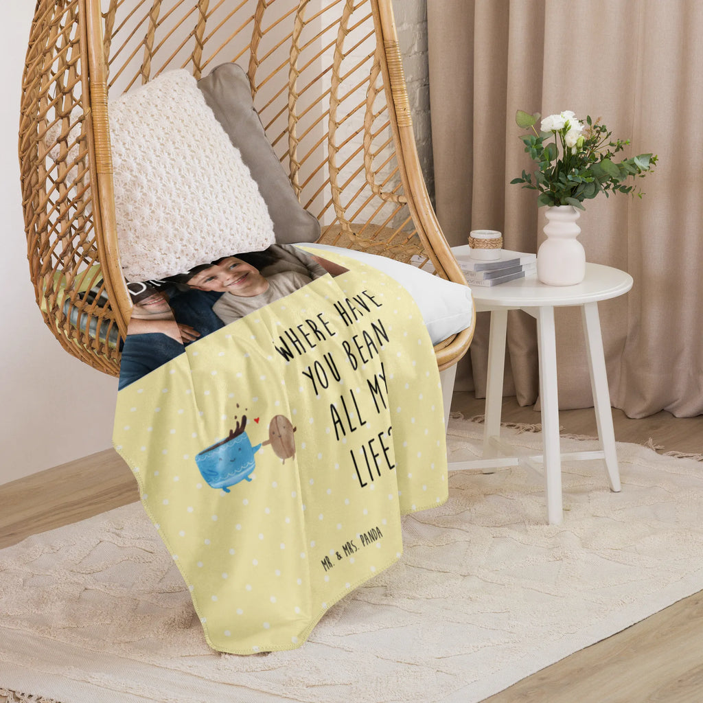 Sherpa Photo Cuddle Blanket Coffee Bean small animals, cute, funny, cute animal motives, hand drawn, small world, funny sayings, good mood, happy, gifts, gift ideas, special gifts, animal lover, card, pleasure, Coffee, satisfaction, happiness, coffee bean