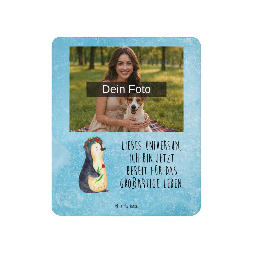 Sherpa Photo Cuddle Blanket Penguin Flower Penguin, North Pole, Winter, Penguins, lovesickness, love of life, wreath of flowers, motivation, life, goals, penguins, wishes, universe, gift idea, goals in life