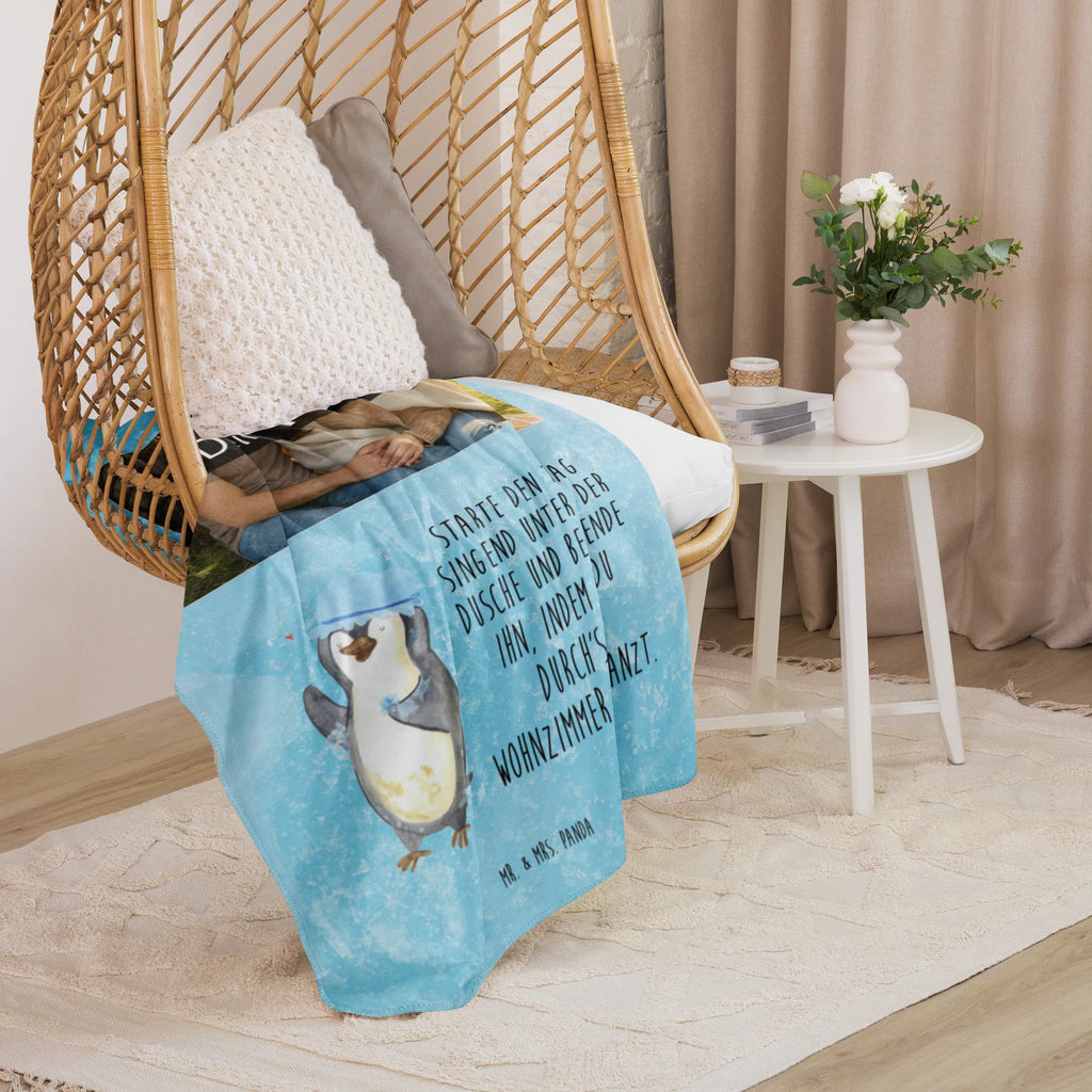 Sherpa Fotokoc Pingwin Prysznic Foto Kuscheldecke, Pinguin, glücklich sein, Motivation, Dusche, Neustart, Duschen, Pinguine, Neuanfang, Lebensmotto