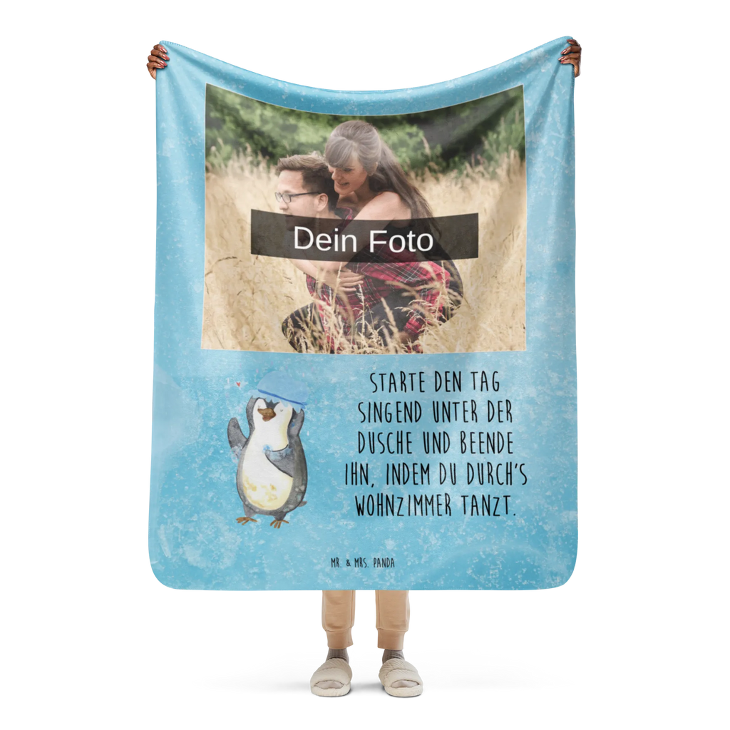 Sherpa Fotokoc Pingwin Prysznic Foto Kuscheldecke, Pinguin, glücklich sein, Motivation, Dusche, Neustart, Duschen, Pinguine, Neuanfang, Lebensmotto