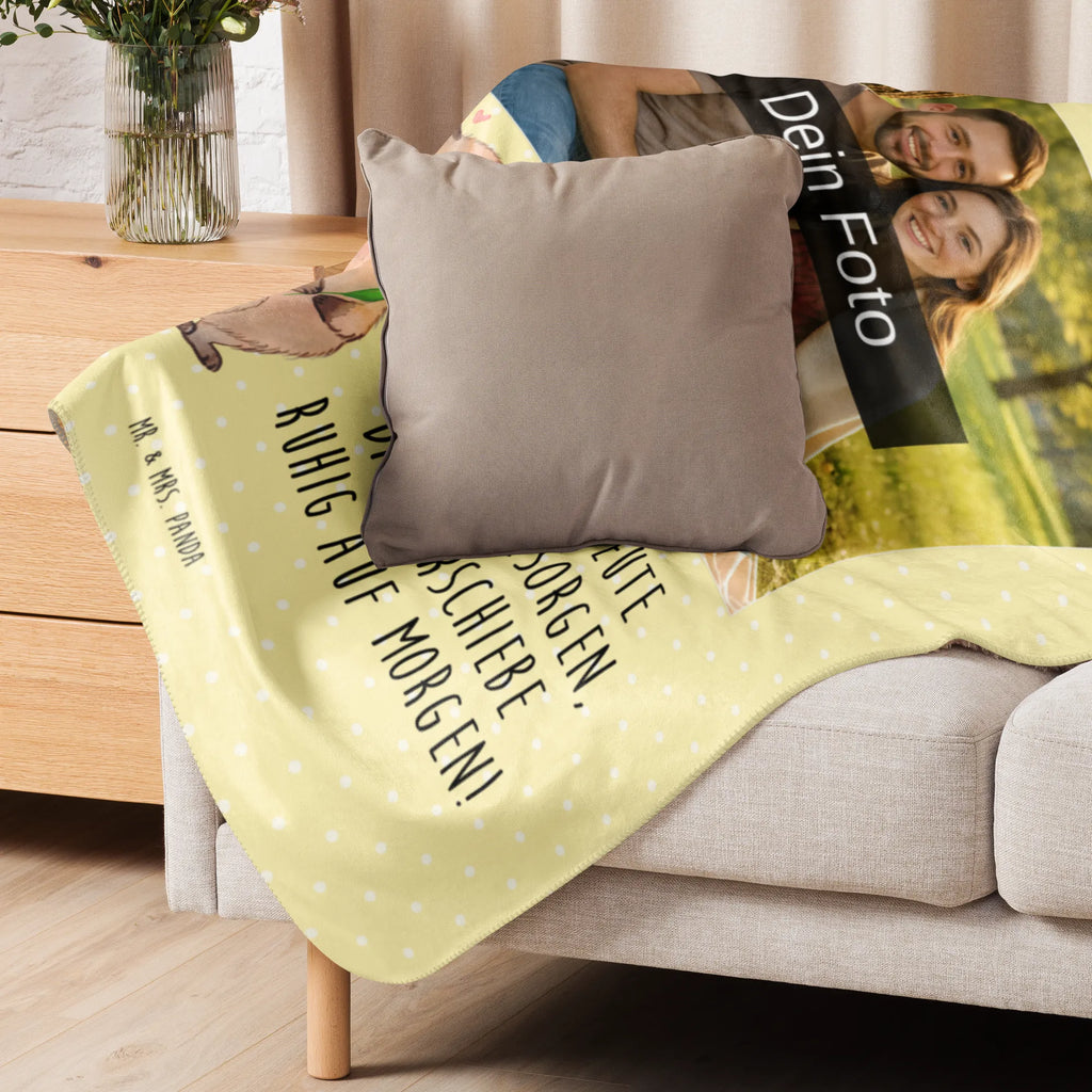 Sherpa Photo Cuddle Blanket Quokka Happy Foto Kuscheldecke, Tiermotive, Gute Laune, lustige Sprüche, Tiere, Dinge erledigen, Aufschieberitis, Verschieben, Lustiger Spruch, Quokka, Niedliches Tier