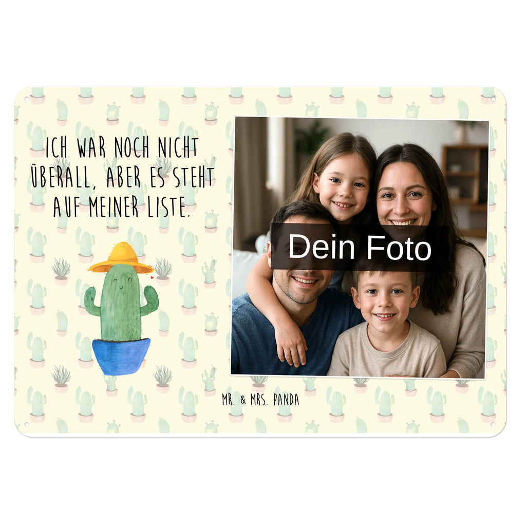 Personalized Photo Metal Sign cactus cap cactus, cactuses, plants, cactus plant, small green cactus, gift idea, city trip, world trip, motivation, globetrotter, slogan, cactus love, travel diary, travel