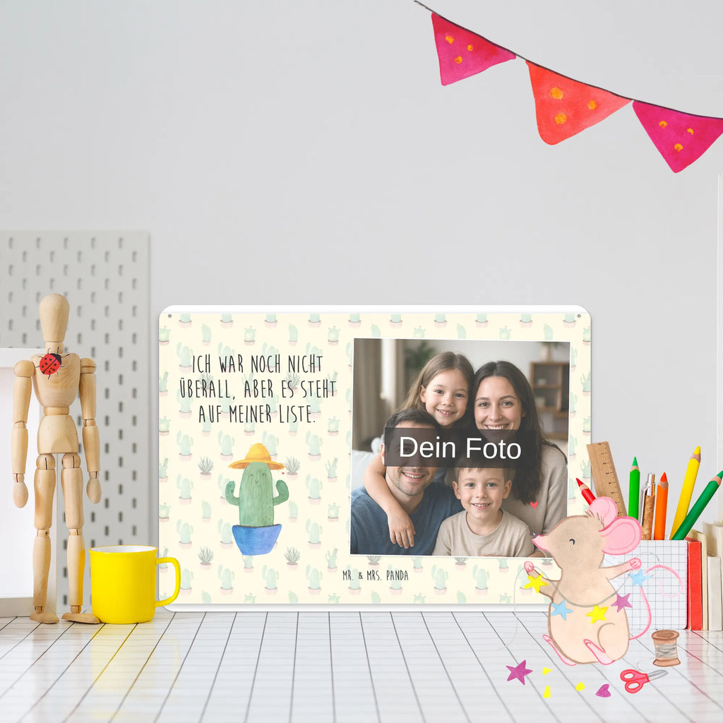 Personalized Photo Metal Sign cactus cap cactus, cactuses, plants, cactus plant, small green cactus, gift idea, city trip, world trip, motivation, globetrotter, slogan, cactus love, travel diary, travel