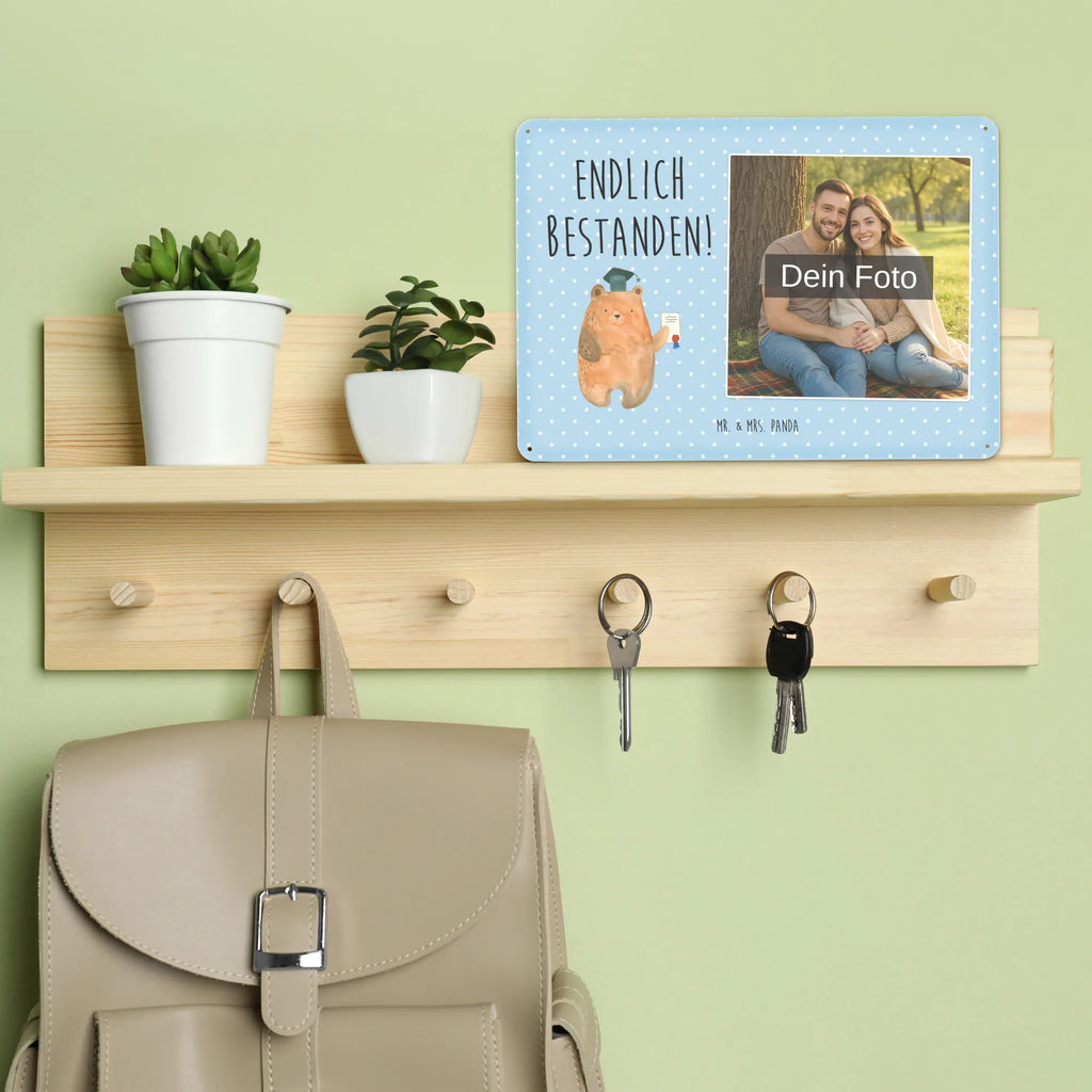 Spersonalizowany metalowy szyld ze zdjęciem Niedźwiedź Egzamin Niedźwiedź, Miś, Pluszowy miś