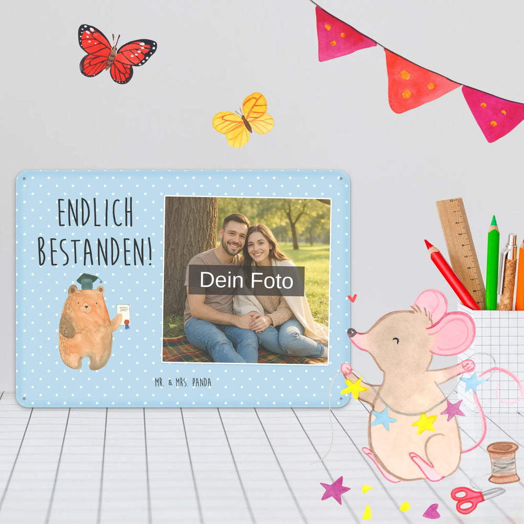 Spersonalizowany metalowy szyld ze zdjęciem Niedźwiedź Egzamin Niedźwiedź, Miś, Pluszowy miś