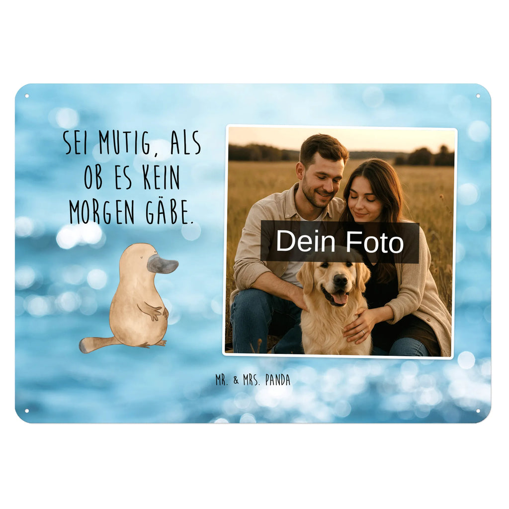 Personalized Photo Metal Sign platypus courage Seafood, aquatic animals, ocean, sea, fish, shells, corals, reef, whale, narwhal, sea urchin, lobster, platypus, turtle, manatee, crocodile, orca, shrimp, gifts for seafood lovers, water world, underwater animals, underwater world, vacation, deep sea, seafood fans, gift ideas, seafood decoration, seafood posters, Raodtrip, Platypus, office, courage, new start, world trip, motivation, work, training, brave, wisdom, new beginning