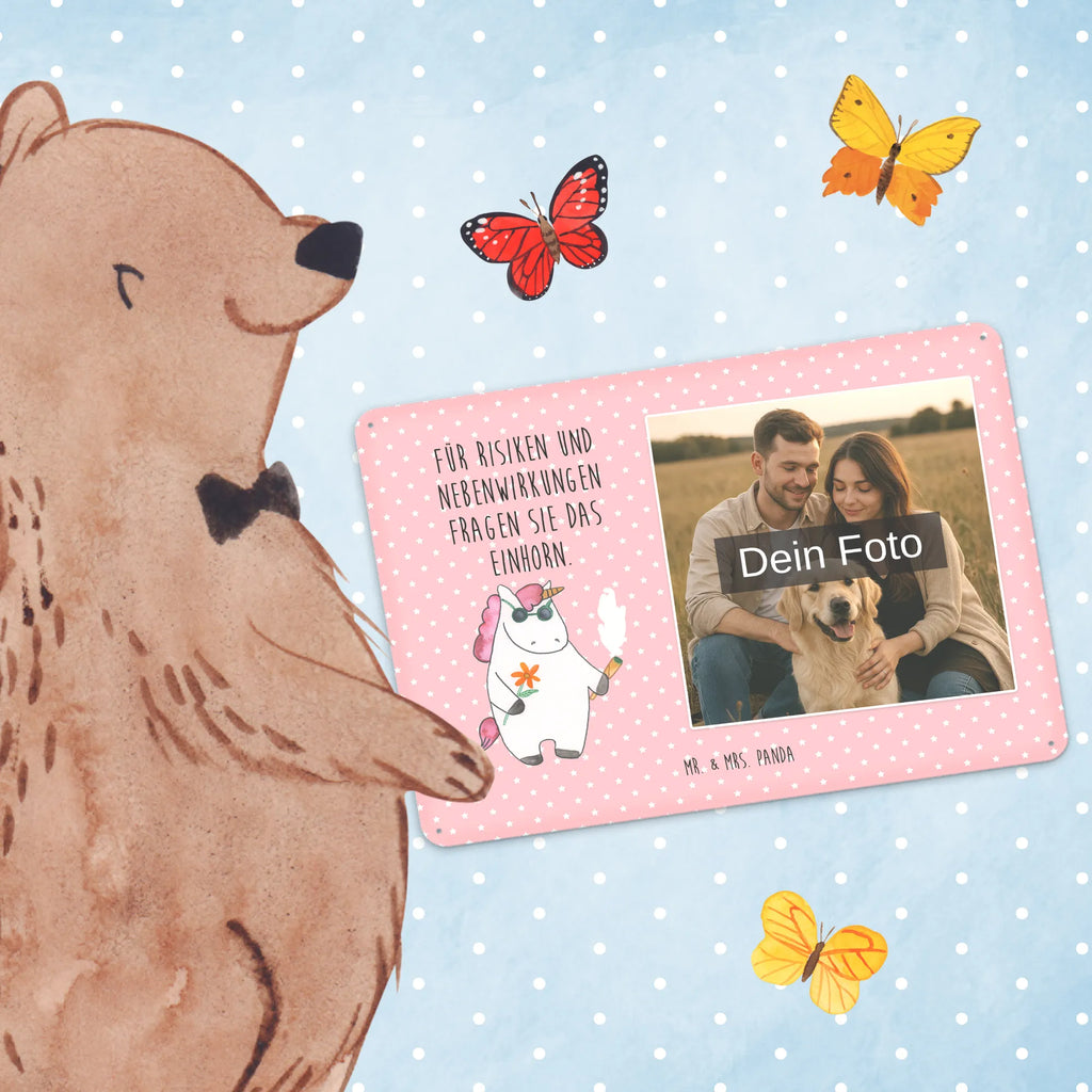 Personalized Photo Metal Sign unicorn Woodstock unicorn, unicorns, Funny, alcohol, joint, cigarette, Unicorn, witty, woodstock, party, birthday gift, smoking, smoke, present friend, fun