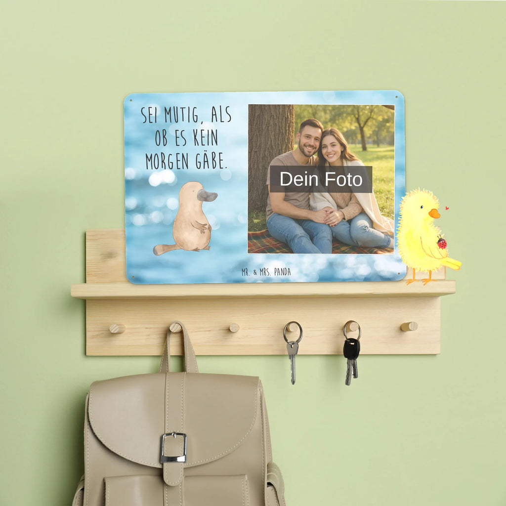 Personalized Photo Metal Sign platypus courage Seafood, aquatic animals, ocean, sea, fish, shells, corals, reef, whale, narwhal, sea urchin, lobster, platypus, turtle, manatee, crocodile, orca, shrimp, gifts for seafood lovers, water world, underwater animals, underwater world, vacation, deep sea, seafood fans, gift ideas, seafood decoration, seafood posters, Raodtrip, Platypus, office, courage, new start, world trip, motivation, work, training, brave, wisdom, new beginning