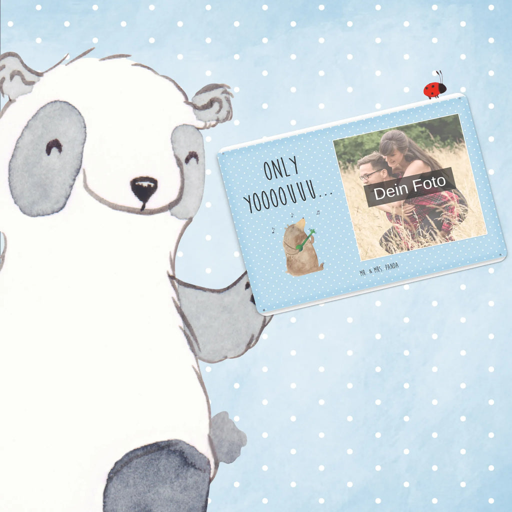 Spersonalizowany metalowy szyld ze zdjęciem niedźwiedź Gitara Niedźwiedź, Miś, Pluszowy miś