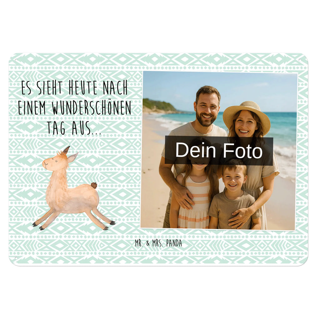 Personalized Photo Metal Sign lama Jump Llama, llama, alpaca, trendy animal, luck, new start, happy, exam, llamas, start, heartache, happy day, graduation, Lama, favourite day, good morning, girlfriend