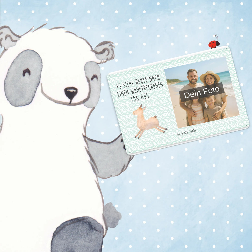 Personalized Photo Metal Sign lama Jump Llama, llama, alpaca, trendy animal, luck, new start, happy, exam, llamas, start, heartache, happy day, graduation, Lama, favourite day, good morning, girlfriend