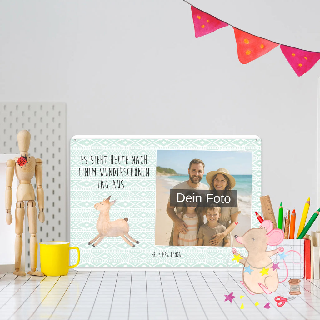 Personalized Photo Metal Sign lama Jump Llama, llama, alpaca, trendy animal, luck, new start, happy, exam, llamas, start, heartache, happy day, graduation, Lama, favourite day, good morning, girlfriend