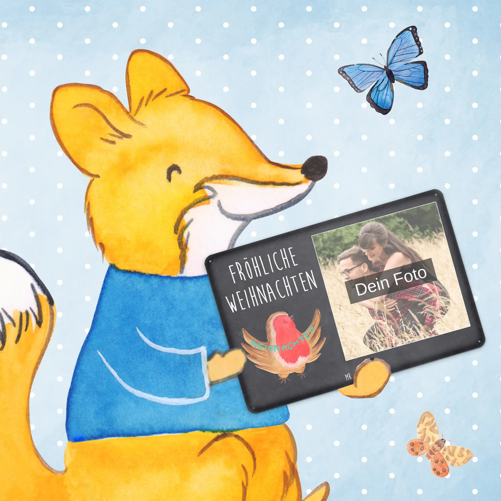 Spersonalizowany metalowy szyld ze zdjęciem rudzik Boże Narodzenie Zima, Boże Narodzenie, dekoracje świąteczne, Mikołaj, Adwent, Wigilia, zimowy motyw