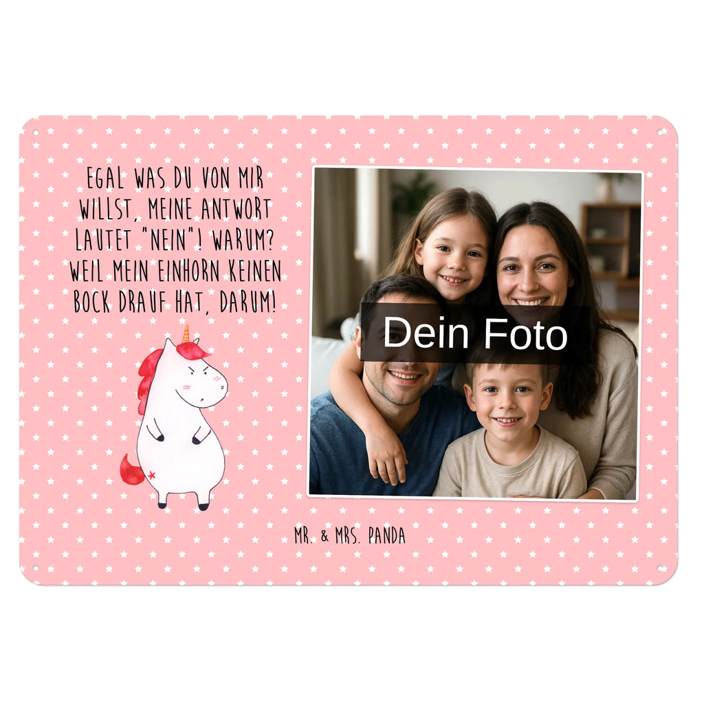 Spersonalizowany metalowy szyld ze zdjęciem Jednorożec gniew Jednorożec, jednorożce, dekoracje jednorożca, jednorożec