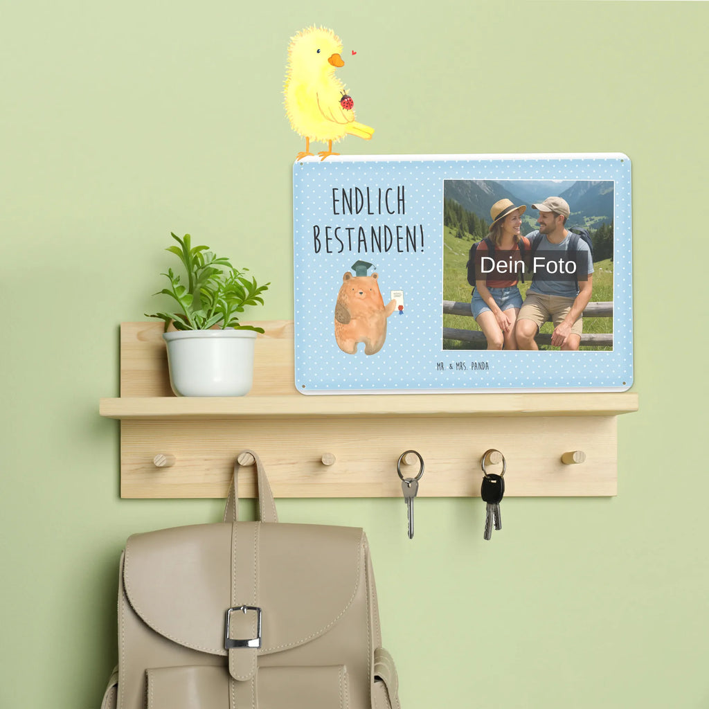 Spersonalizowany metalowy szyld ze zdjęciem Niedźwiedź Egzamin Niedźwiedź, Miś, Pluszowy miś