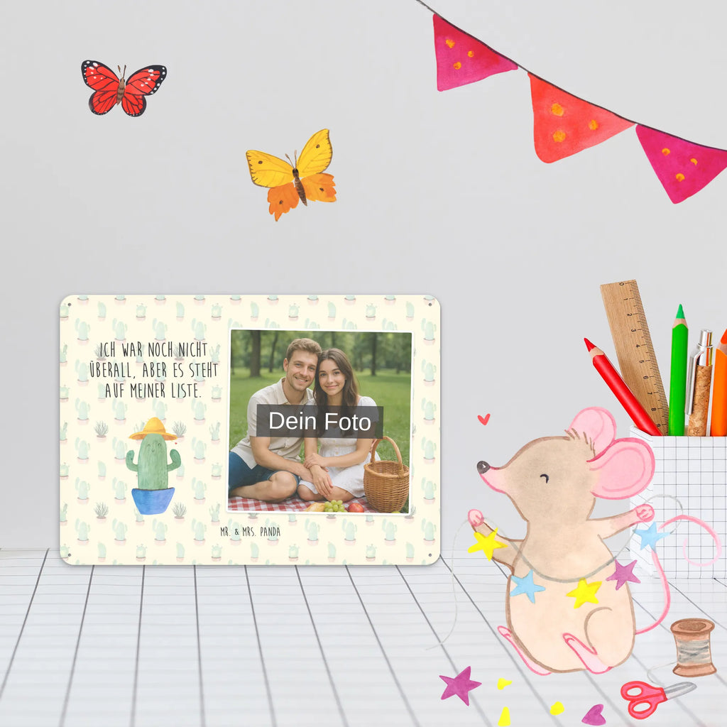 Personalized Photo Metal Sign cactus cap cactus, cactuses, plants, cactus plant, small green cactus, gift idea, city trip, world trip, motivation, globetrotter, slogan, cactus love, travel diary, travel