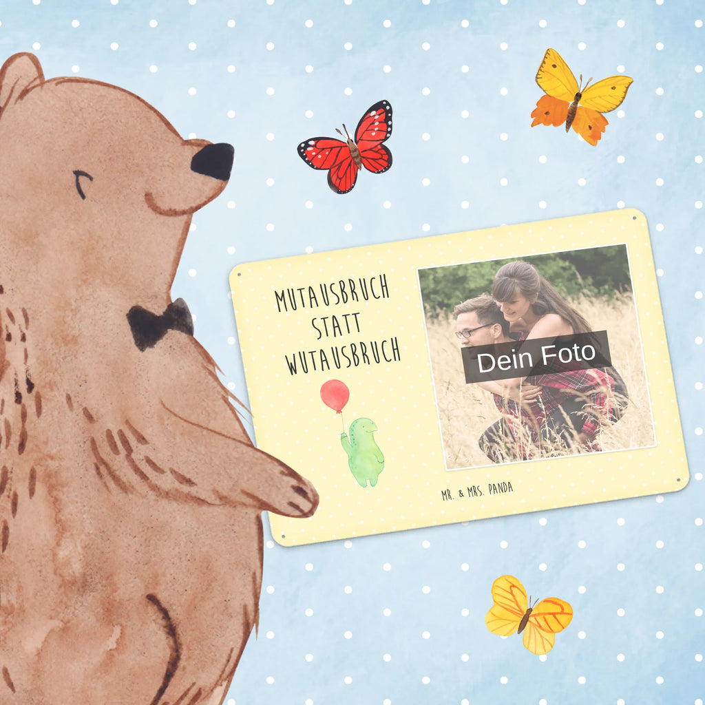 Personalized Photo Metal Sign tortoise balloon turtle, tortoise, reptile, ancient creature, cute, sweet, gift, gift ideas, birthday gift, illustrated, funny, turtle gift items, funny turtle gifts, pet turtles, mom, best friend, sister or daughter, turtle lover, turtles, courageous outburst, motivation, motivational slogan