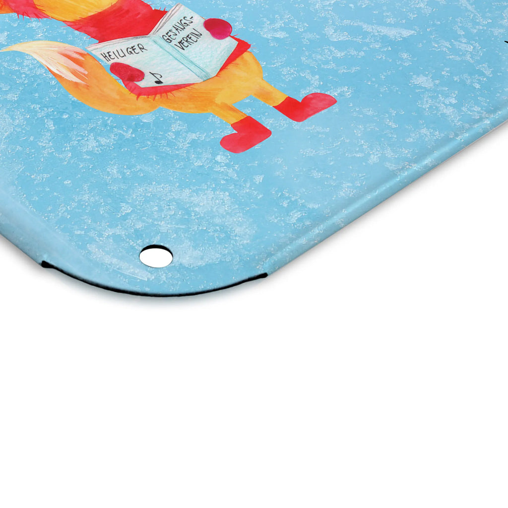 Personalized Photo Metal Sign Fox Singer Winter, Christmas, Christmas time, snow