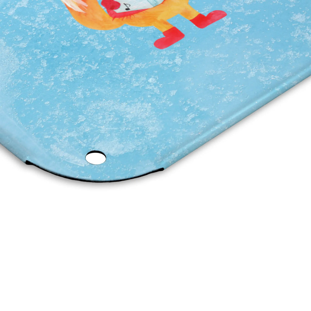 Personalized Photo Metal Sign Fox Singer Winter, Christmas, Christmas time, snow