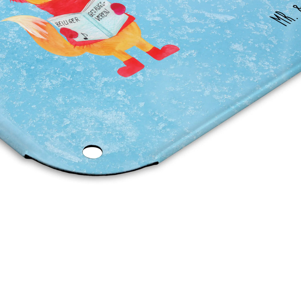 Personalized Photo Metal Sign Fox Singer Winter, Christmas, Christmas time, snow