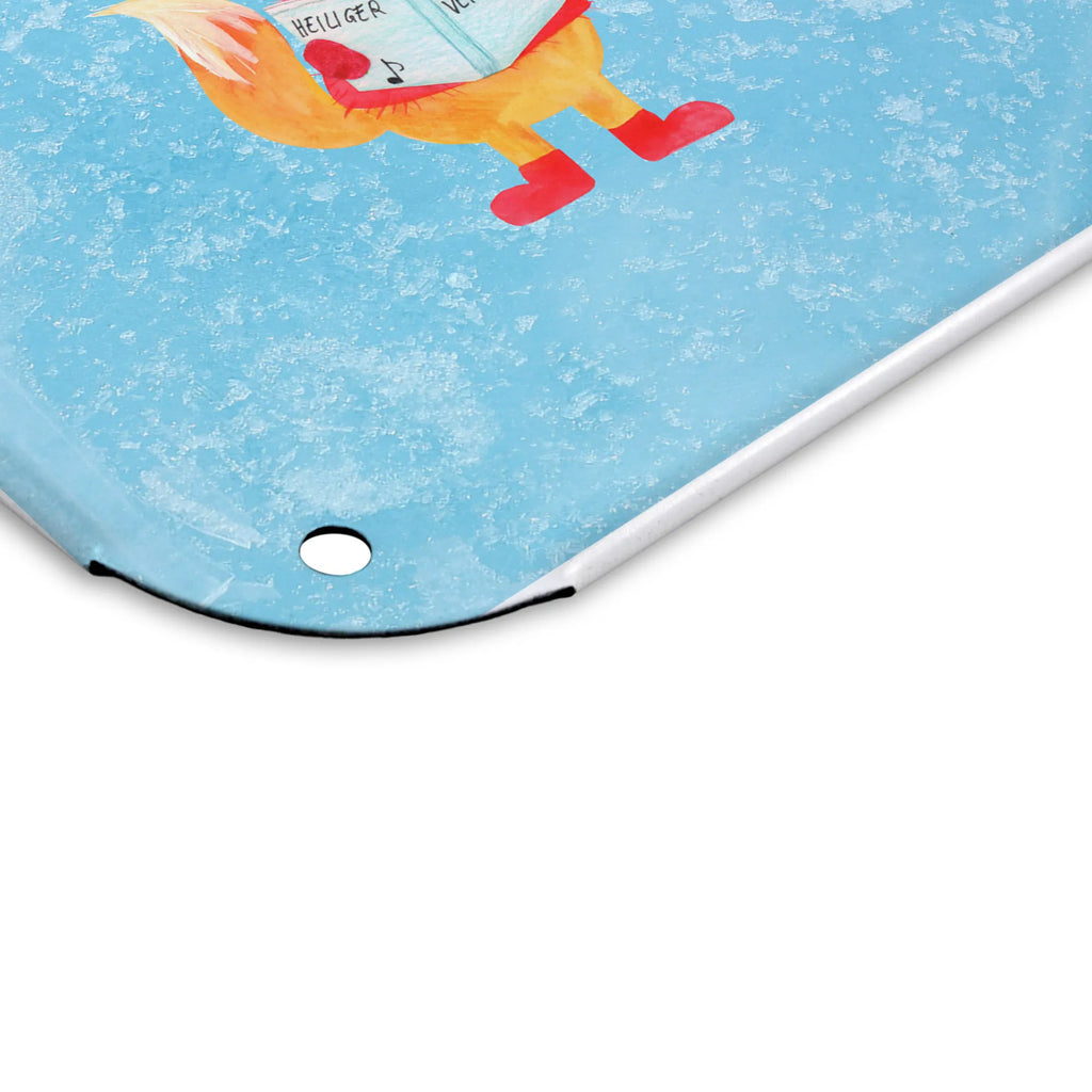 Personalized Photo Metal Sign Fox Singer Winter, Christmas, Christmas time, snow