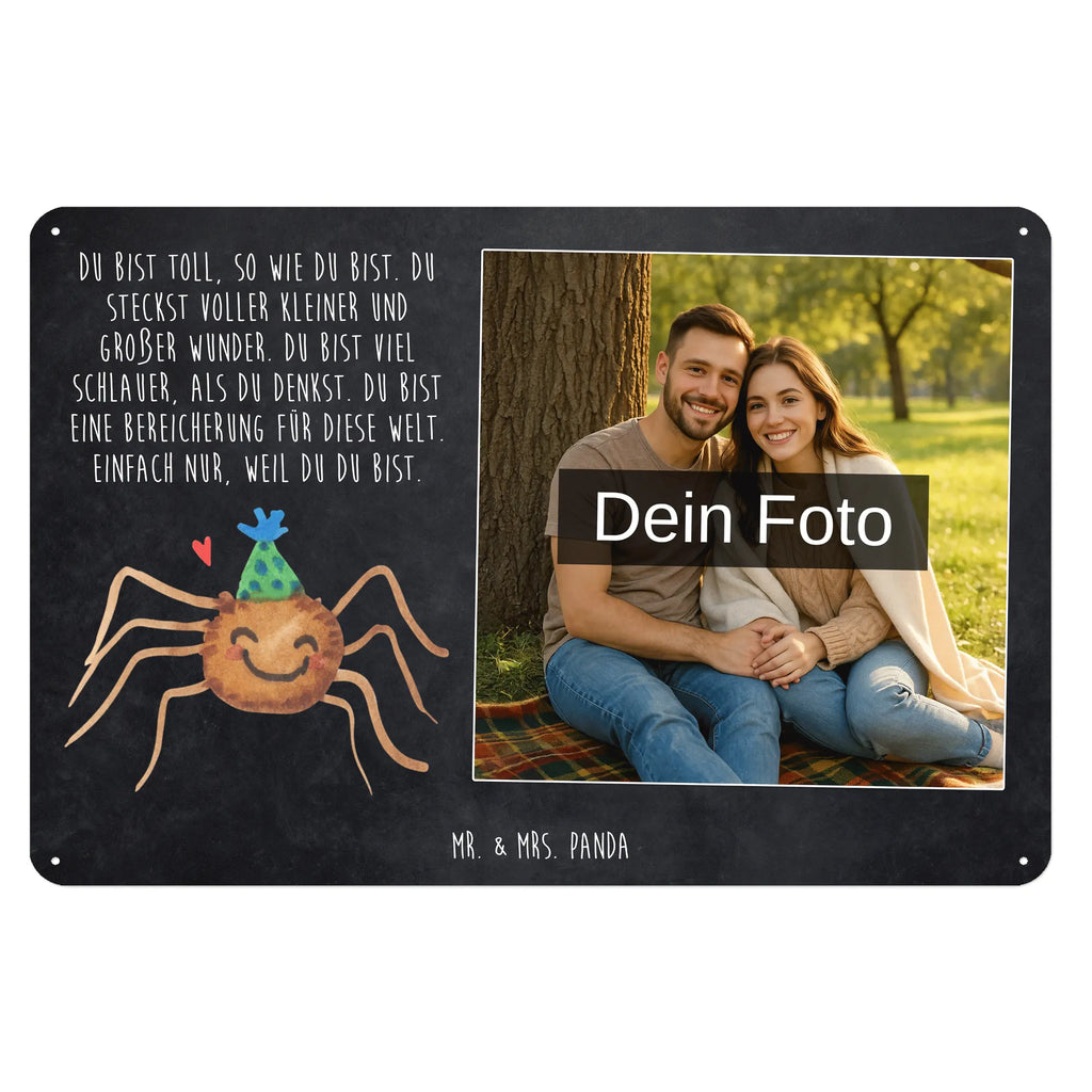 Personalisiertes Foto Blechschild Spinne Agathe Party
