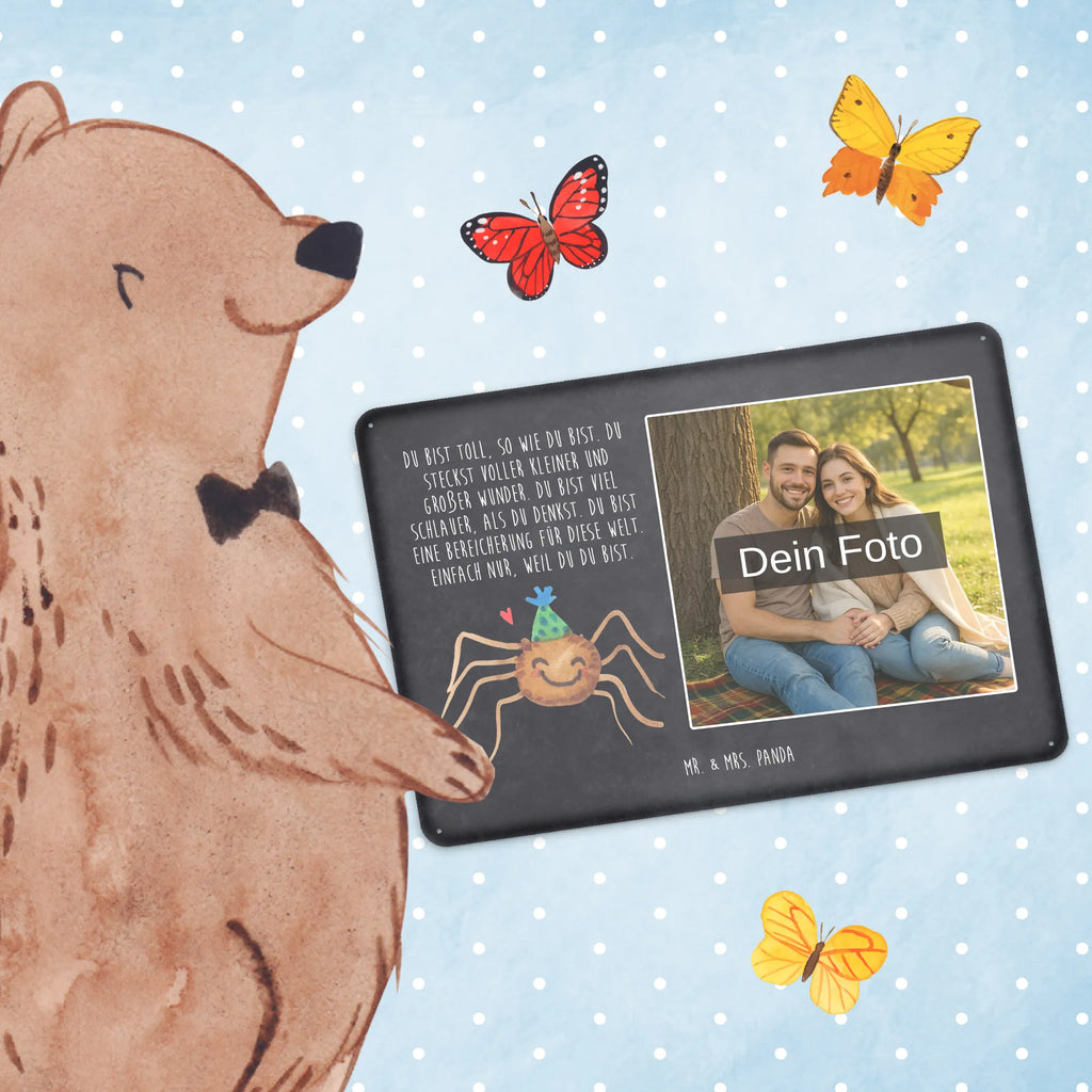 Personalisiertes Foto Blechschild Spinne Agathe Party