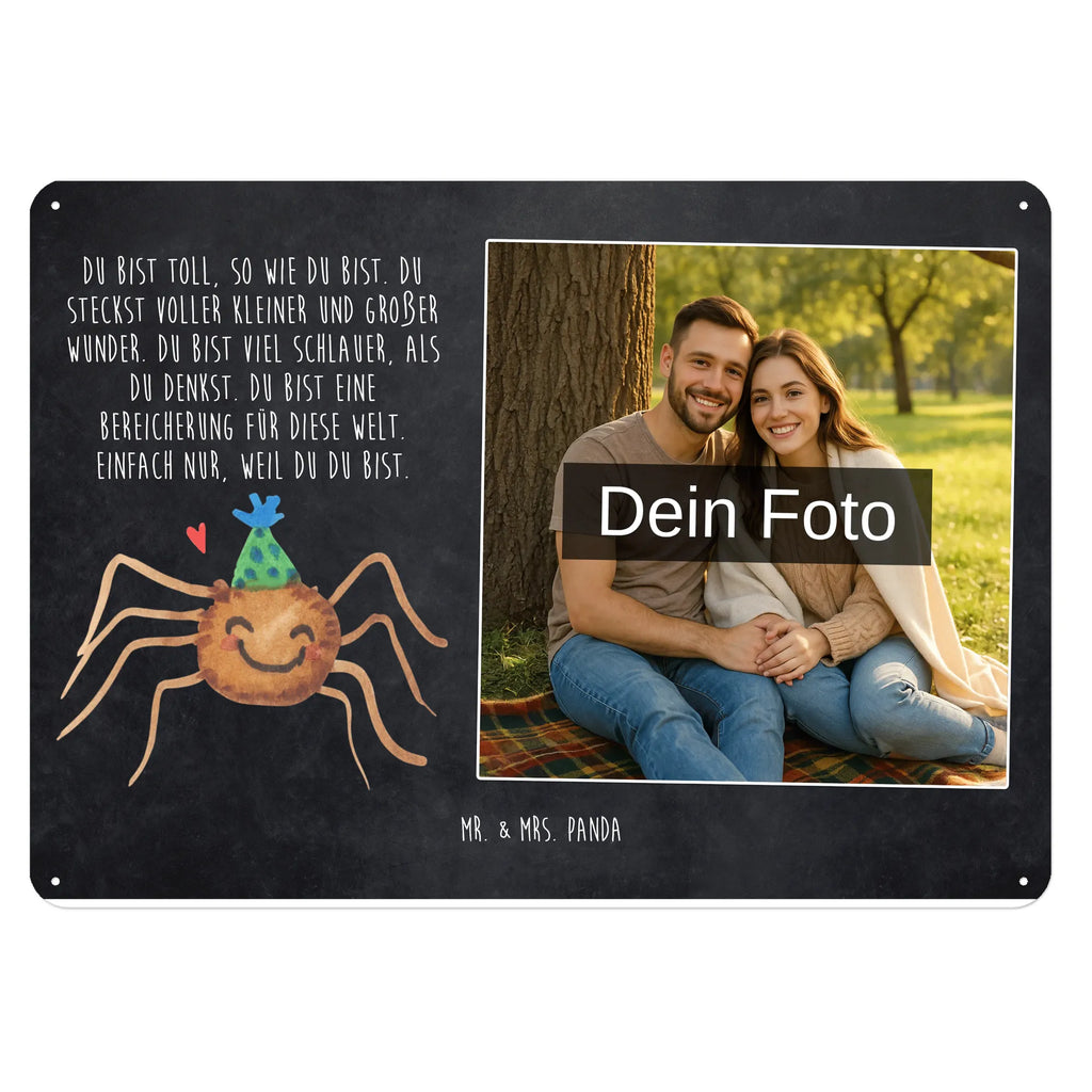 Personalisiertes Foto Blechschild Spinne Agathe Party