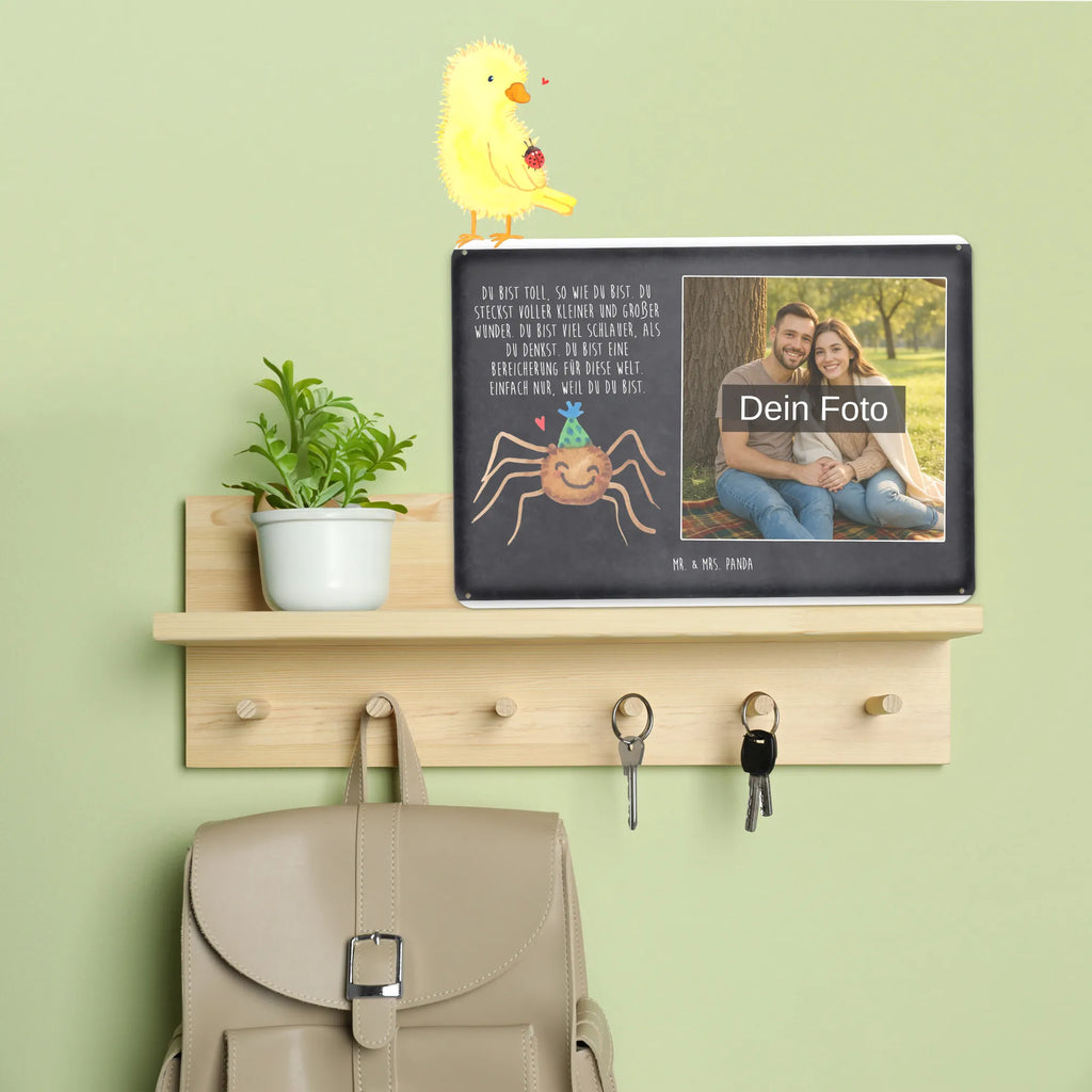 Personalisiertes Foto Blechschild Spinne Agathe Party