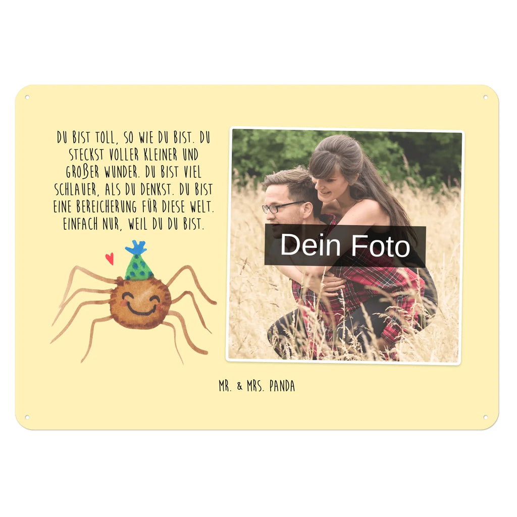 Personalisiertes Foto Blechschild Spinne Agathe Party