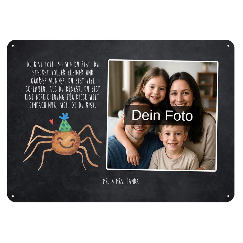 Personalisiertes Foto Blechschild Spinne Agathe Party