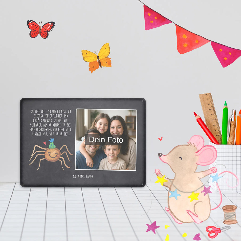 Personalisiertes Foto Blechschild Spinne Agathe Party