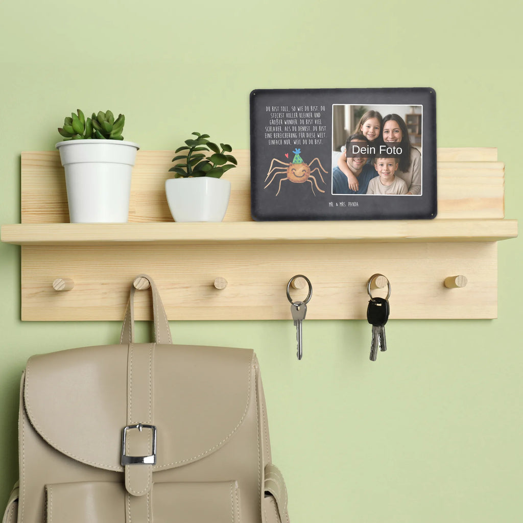 Personalisiertes Foto Blechschild Spinne Agathe Party