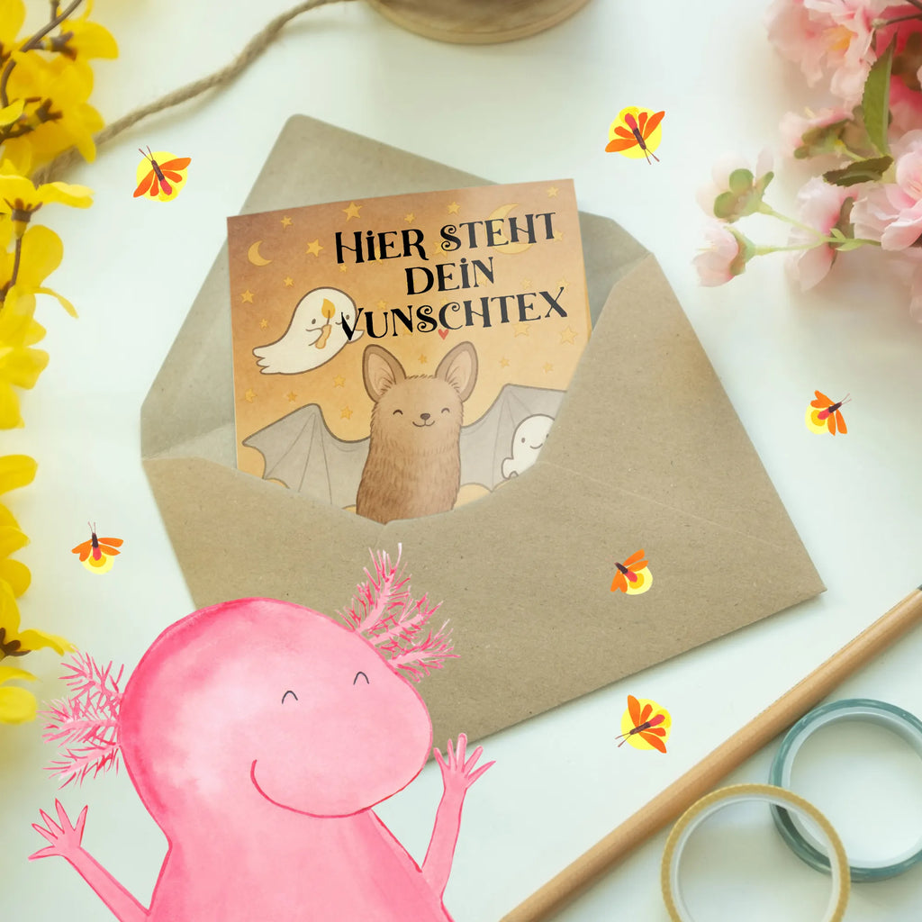 Personalisierte Grußkarte Fledermaus Gespenster Design Personalisiertere Klappkarte, Grußkarten personalisiert, Personalisierte Hochzeitskarte, Grußkarte mit persönlichen Nachrichten, Personalisierte Karte, Grußkarte mit Namen, Personalisierte Glückwunschkarte, Personalisierte Geburtstagskarte, Grußkarte selbst gestalten, Grußkarte als Geldgeschenk, Personalisierte Einladungskarte, Grußkarte selber drucken, Personalisierte Grußkarte, Halloween, Deko, Martinssingen, Dekoration, Geschenke, Schenken, Trick or Treat, Halloween Deko, Fledermaus, Gespenster, Süßes sonst gibt's saures