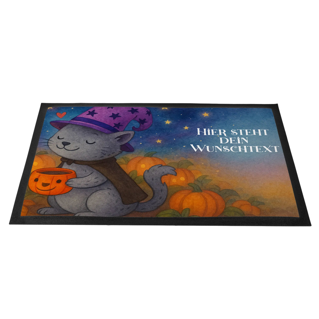 Personalisierte Fußmatte Kater Kaffee Design Türvorleger personalisiert, Türvorleger mit Namen, Fußmatte bedrucken, Personalisiert, Personalisieruung, Personalisierte Fußmatte, Haustürmatte personalisiert, Namensfussmatte, Wunschnamen, Bedrucken, Fußmatte mit Namen, Halloween, Deko, Martinssingen, Dekoration, Geschenke, Schenken, Kaffee, Magie, Kater, Hexe
