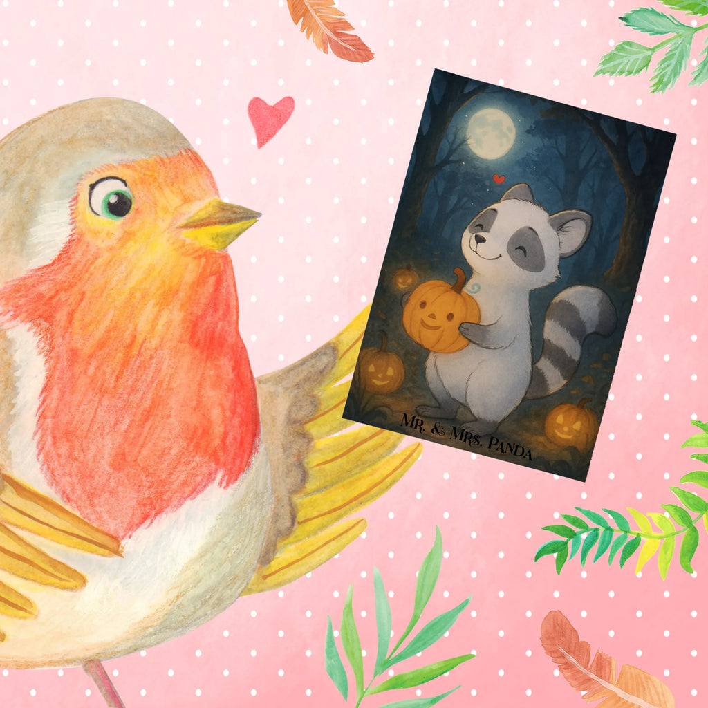 Grußkarte Waschbär Kürbis Design Grußkarte, Hochzeitskarte, Einladungskarte, Ansichtskarten, Karte, Geburtstagskarte, Glückwunschkarte, Klappkarte, Halloween, Deko, Martinssingen, Dekoration, Geschenke, Schenken, Kürbis, Waschbär, Süßes sonst gibt's saures, Trick or Treat, Halloween Deko