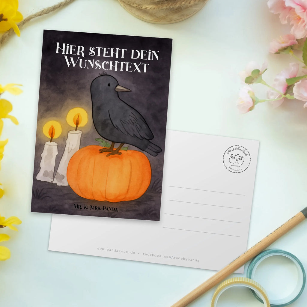Personalisierte Postkarte Krähe Halloween Design Grußkarte mit Namen, Postkarte mit Namen, Postkarte mit Wunschtext, Geschenkkarte mit Wunschtext, Einladung mit Wunschtext, Postkarte personalisierbar, Geschenkkarte mit Namen, Ansichtskarte mit Namen, Postkarte bedrucken, Grußkarte mit Wunschtext, Einladung mit Namen, Karte mit Wunschtext, Karte mit Namen, Ansichtskarte mit Wunschtext, Halloween, Deko, Martinssingen, Dekoration, Geschenke, Schenken