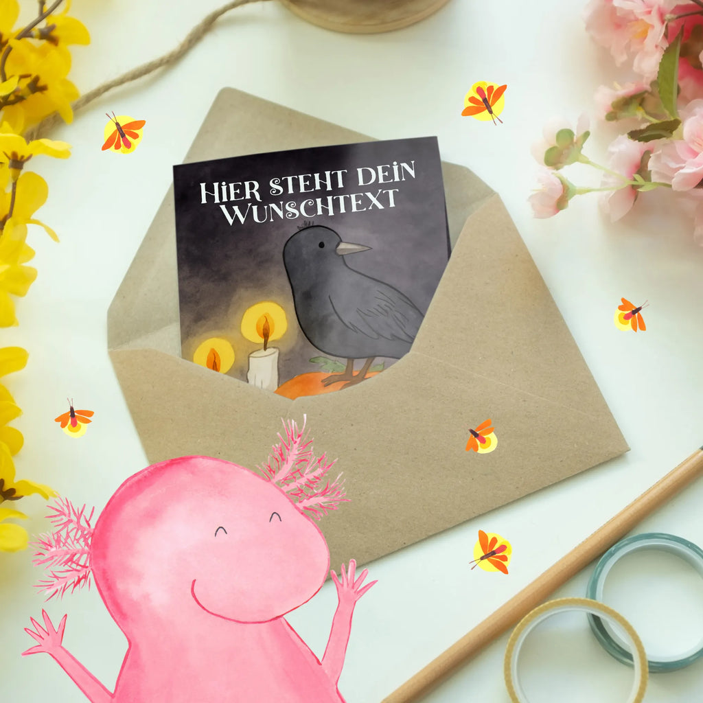 Personalisierte Grußkarte Krähe Halloween Design Grußkarte selber drucken, Personalisierte Geburtstagskarte, Grußkarte mit persönlichen Nachrichten, Personalisierte Glückwunschkarte, Grußkarte mit Namen, Personalisierte Karte, Grußkarten personalisiert, Grußkarte als Geldgeschenk, Grußkarte selbst gestalten, Personalisierte Grußkarte, Personalisiertere Klappkarte, Personalisierte Einladungskarte, Personalisierte Hochzeitskarte, Halloween, Deko, Martinssingen, Dekoration, Geschenke, Schenken