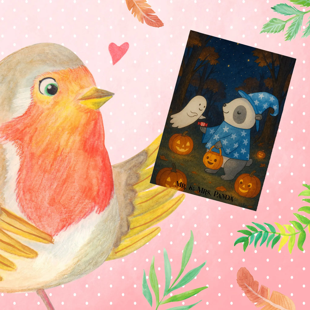 Grußkarte Panda Zauberer Design Grußkarte, Ansichtskarten, Glückwunschkarte, Klappkarte, Einladungskarte, Geburtstagskarte, Hochzeitskarte, Karte, Halloween, Deko, Martinssingen, Dekoration, Geschenke, Schenken, Halloween Deko, Gespenst, Trick or Treat, Panda, Süßes sonst gibt's saures, Zauberer