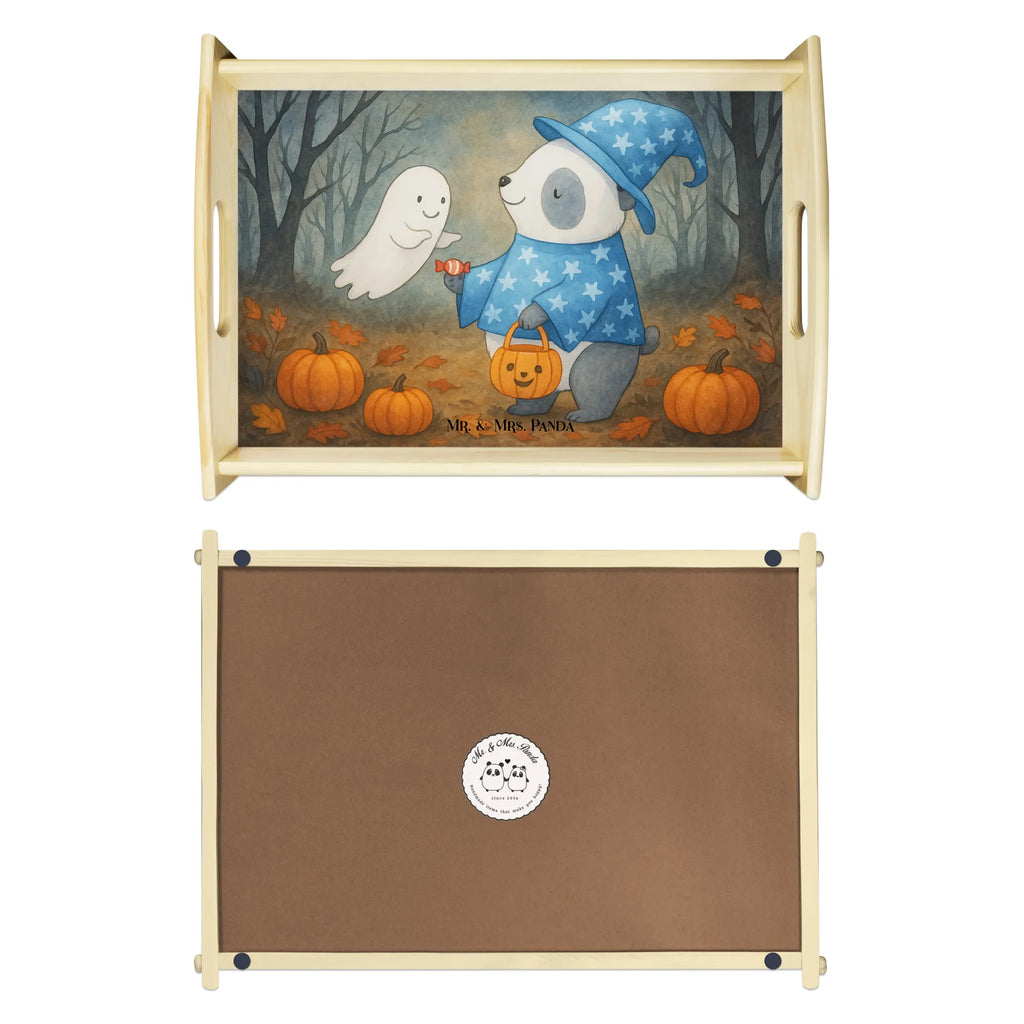 Tablett Panda Zauberer Design Dekotablett, Küchentablett, Frühstückstablett, Serviertablett, Tablett, Holztablett, Halloween, Deko, Martinssingen, Dekoration, Geschenke, Schenken, Trick or Treat, Zauberer, Panda, Gespenst, Halloween Deko, Süßes sonst gibt's saures